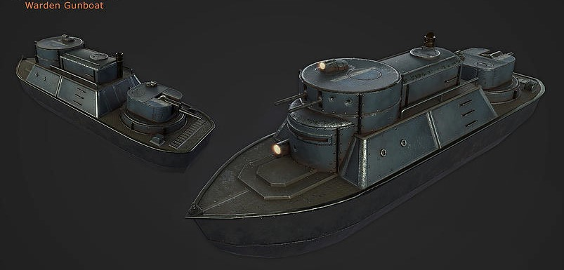 Old render Models of the 74b-1 Ronan Gunship prior to Update 1.54