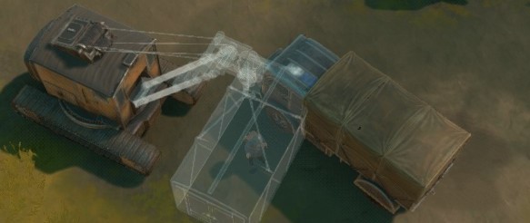 Shippables lifted by a Crane and come in contact with any vehicle or players will become translucent and can pass by without problems.