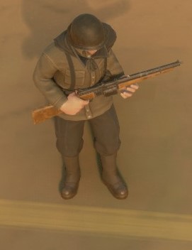 A Colonial soldier equipped with a Catena rt.IV Auto-Rifle