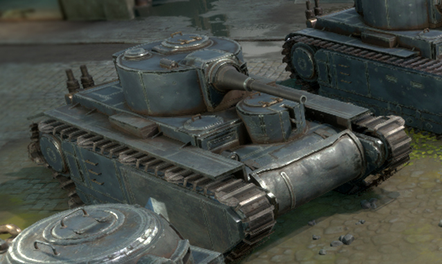 The Flood Juggernaut Mk. VII equipped with a 12.7mm heavy machine gun (prior to its rework in Update 1.51)
