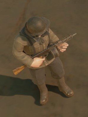 A Colonial soldier holding a “Dusk” ce.III