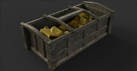 Render Model of a resource container full of sulfur
