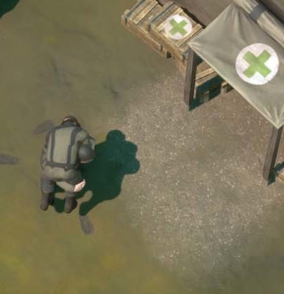 A Player carrying a Critically Wounded Soldier