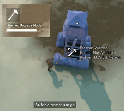 Hovering over a structure with the cursor, while the upgrade mode is on, shows you who placed it.