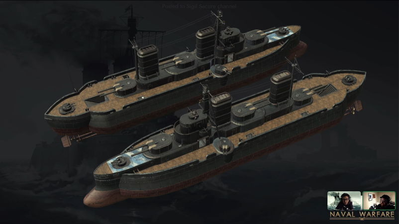 Render Models of the Warden's Callahan-Class Battleship