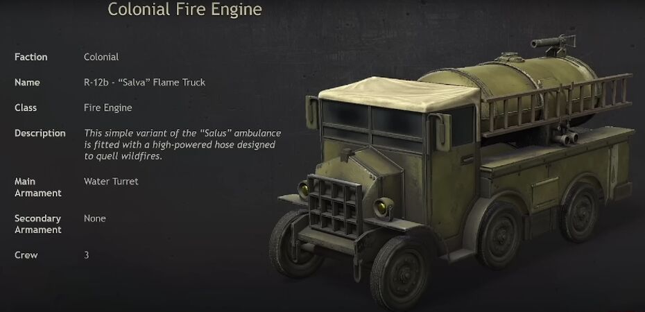 The R-12b - "Salva" Flame Truck introduced in the Update 1.51 Dev Stream
