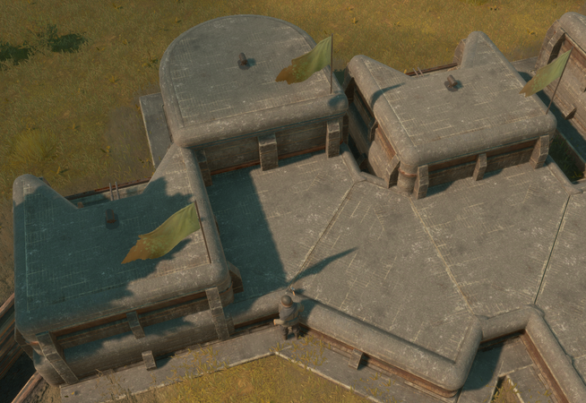 Multiple Tier 3 Bunker Corners attached to a larger bunker piece