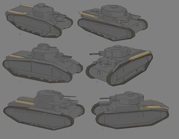 Concept art of various Cruiser tank designs