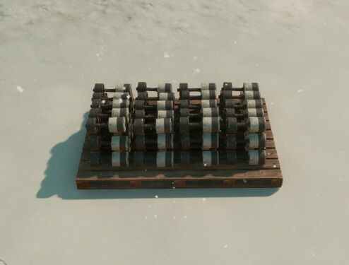 A Material Pallet filled with 250mm shells