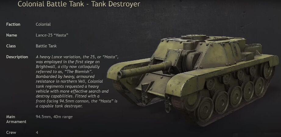 The Lance-25 "Hasta" introduced in the Update 1.51 Dev Stream