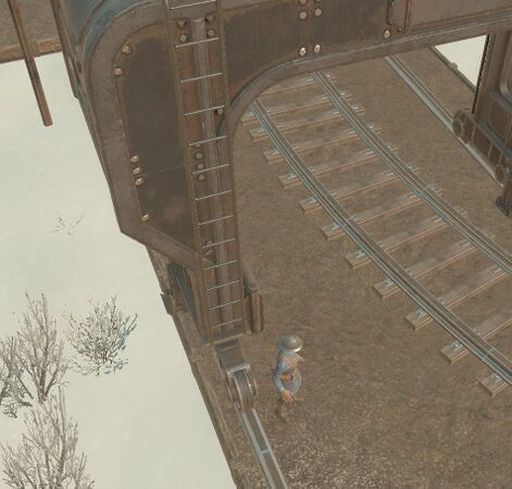 One of the two ladders located on the BMS - Overseer Sky-Hauler, where players can enter