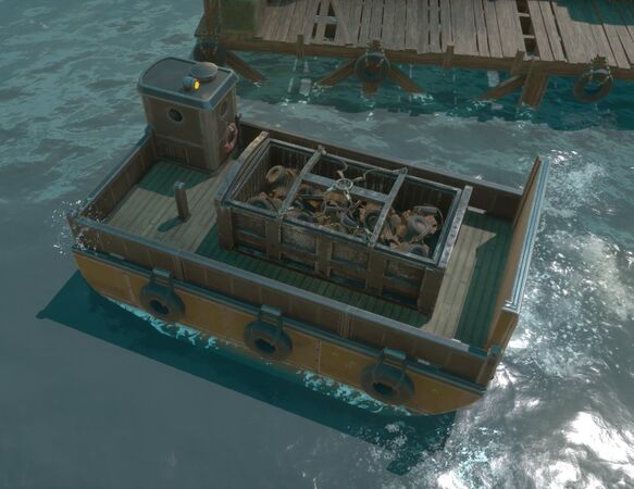 A Barge transporting a Resource Container