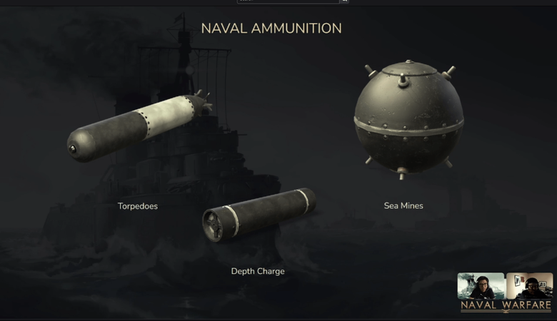 Render Models of the Torpedo, Depth Charge, and Sea Mine showcased in the Naval Warfare Dev Stream