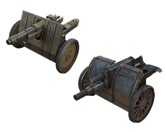 Render Models for the Colonial Field Artillery (left) and the Warden Field Artillery (right)