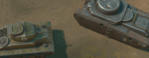 Un obus ricoche sur le blindage d'un char.