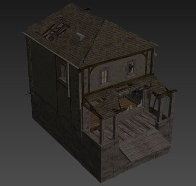Modèle 3D d'une Maison Fortifiée