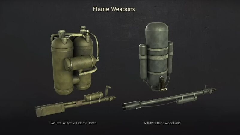 The faction-specific infantry flamethrowers introduced in the Update 1.50 Dev Stream