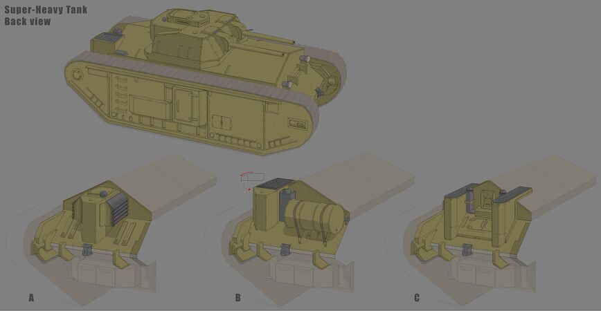 Concept art for the O-75b "Ares" (designs for the engine)