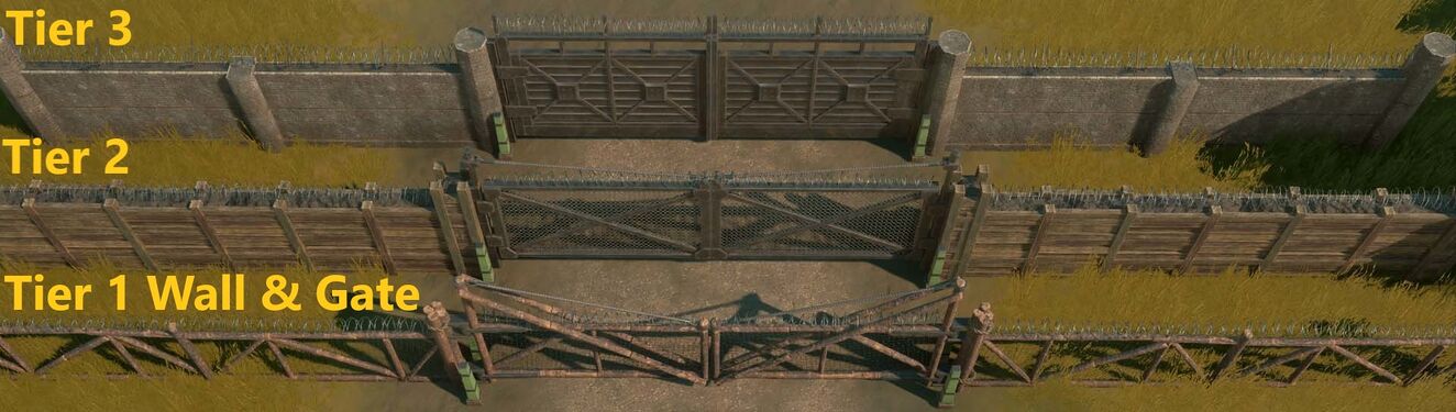 All three tiers of Gates and Walls