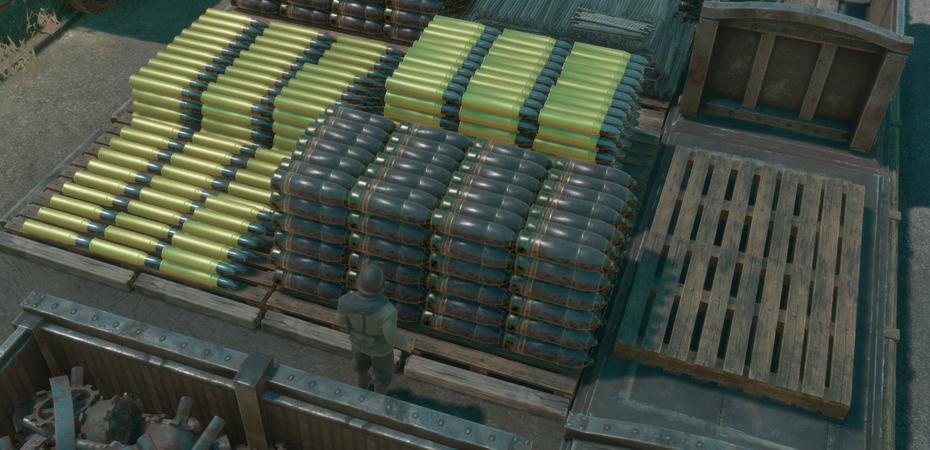 A Material Transfer Station containing 75mm, 94.5mm, and 300mm shells