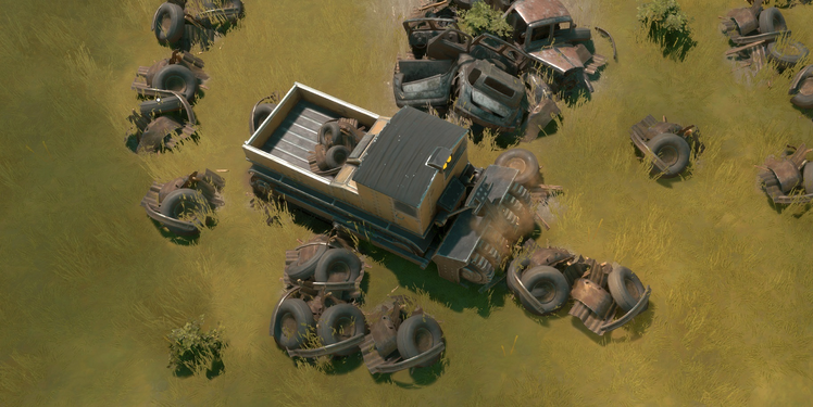 A Salvage field mined by a Harvester