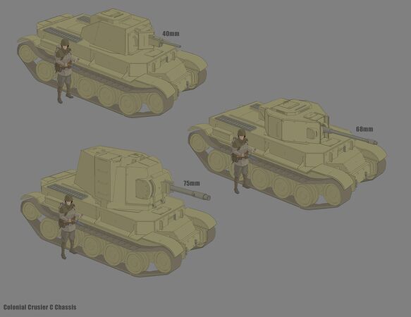 Early concept art of the 85K-a “Spatha”, alongside other 85K-b “Falchion” variants