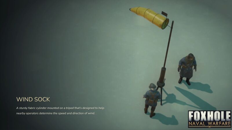 A deployed Wind Sock shown in the Update 1.57 Devstream