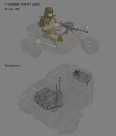 Concept art of various Motorcycle variants