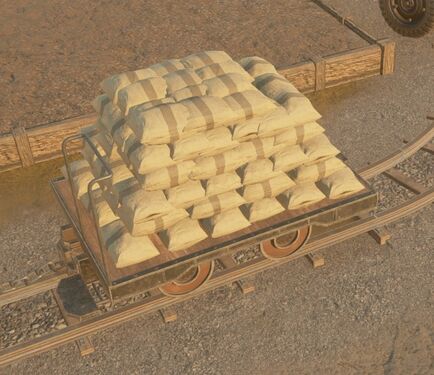 Multiple Concrete Materials stored in a Small Flatbed Car