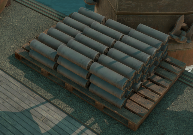 A Material Pallet containing Model-7 “Evie” (AKA Depth Charges)